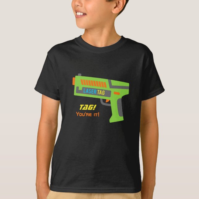 T-shirt Étiquette vous êtes lui arme à feu de jouet (Devant)
