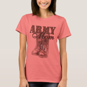 T-shirt Étiquettes de chien des bottes de combat de maman