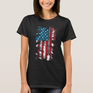 T-shirt Étiquettes de chien vétéran du drapeau américain