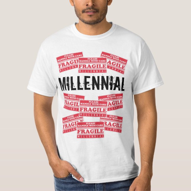 T-shirt Étiquettes fragiles du millénaire, S'Il Vous Plaît (Devant)
