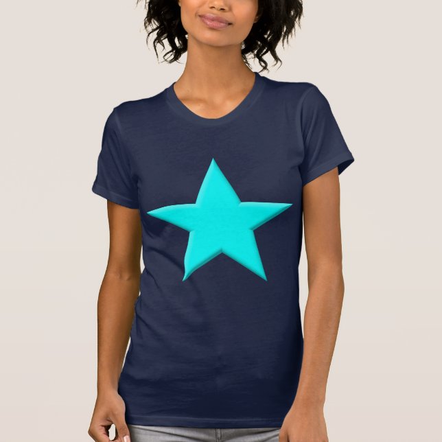 T-shirt Étoile - Cyan (Devant)