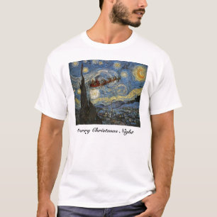 T-shirt étoilé d'art de nuit de Noël