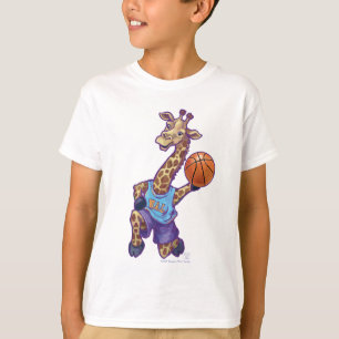 T-shirt Étoile de basketball de girafe de Leage animal sau