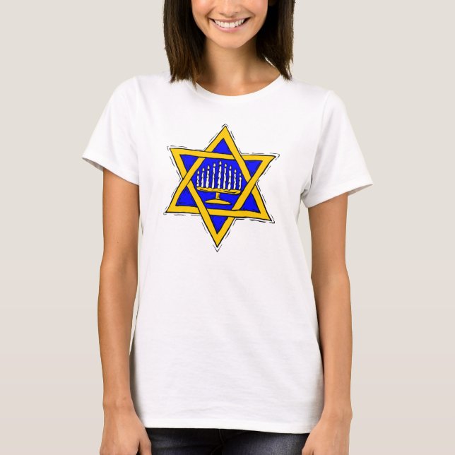 T-shirt Étoile de David & Menorah (Devant)