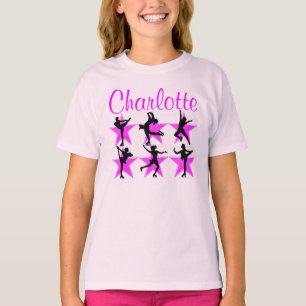 T-SHIRT ÉTOILE DE SKATING PERSONNALISÉE DE JOLIE ROSE TE
