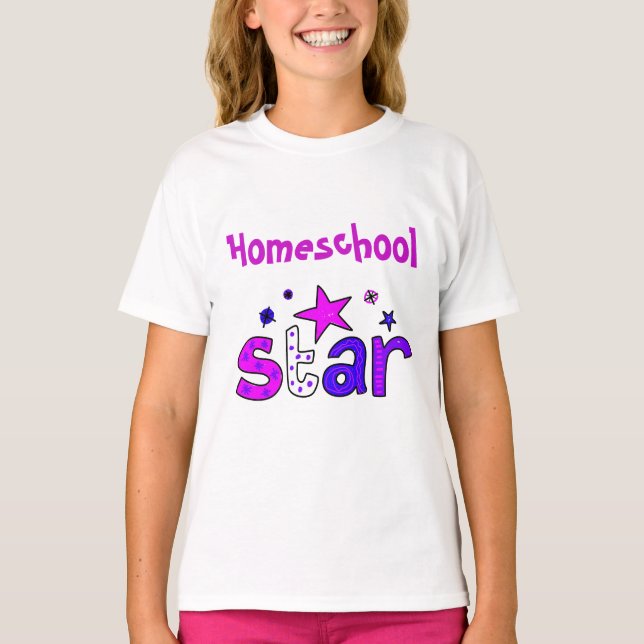 T-shirt Étoile d'école familiale pourpre (Devant)