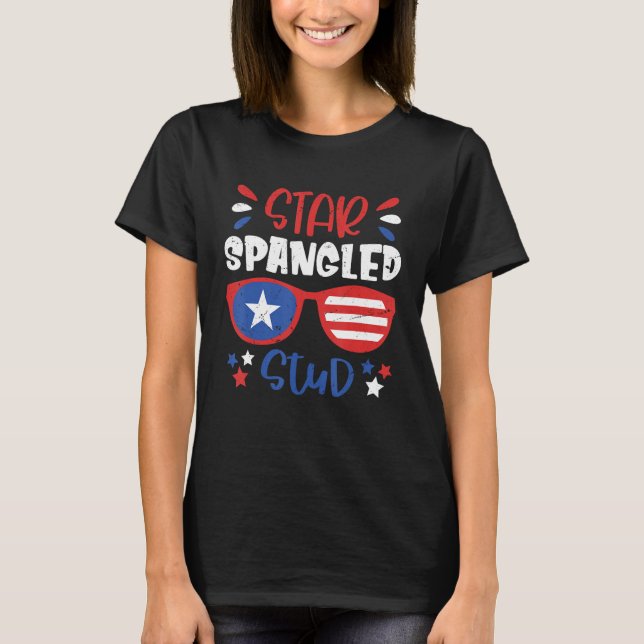 T-shirt Étoile Écrasée 4 juillet Équipement pour bébé (Devant)