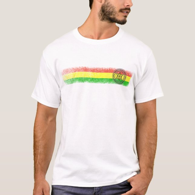 T-shirt Étoile et croix de reggae de Rasta (Devant)
