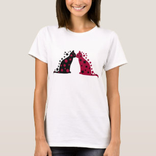 T-shirt Étoile et lune embrassant des chats