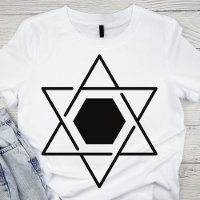 Étoile noire et blanche minimaliste de David