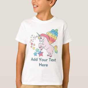 T-shirt Étoile rose d'arc-en-ciel de licorne
