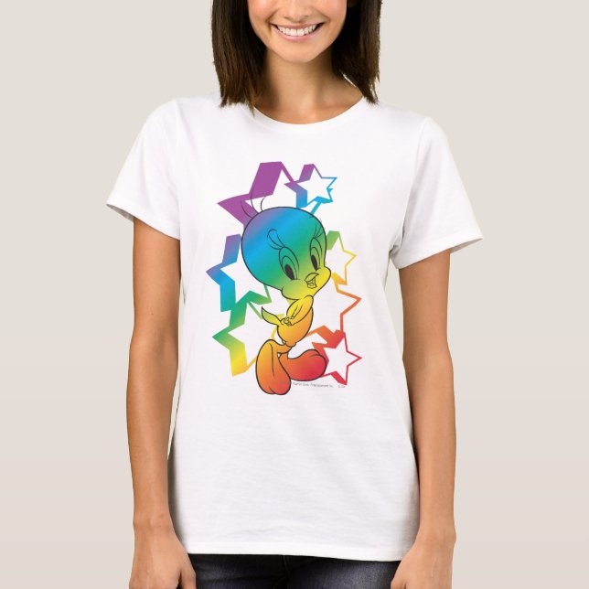 T-shirt Étoiles arc-en-ciel TWEETY™ (Devant)