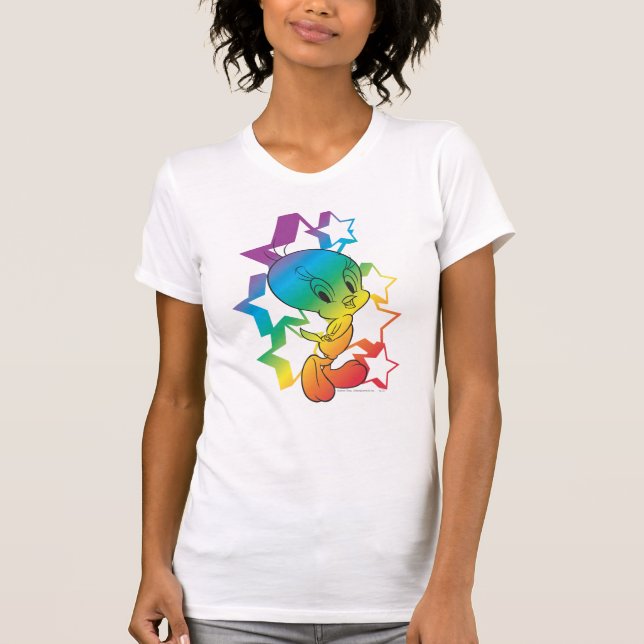 T-shirt Étoiles arc-en-ciel TWEETY™ (Devant)