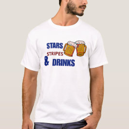 T-shirt Étoiles Bandes & Boissons Drôle Patriotique 4 juil