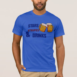 T-shirt Étoiles Bandes & Boissons Drôle Patriotique 4 juil