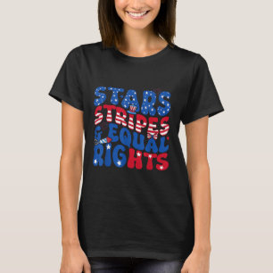 T-shirt Étoiles Bandes Et Droits Égaux 4 Juillet Femmes