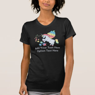 T-shirt Étoiles bleues d'arc-en-ciel de licorne