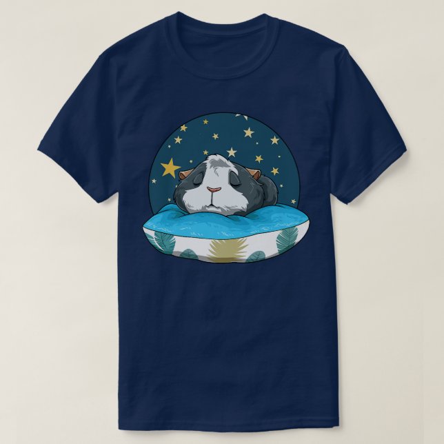 T-shirt Étoiles de Coussin couchage de porc de Guinée couc (Design devant)