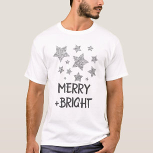 T-shirt Étoiles de Noël Joyeux éclat