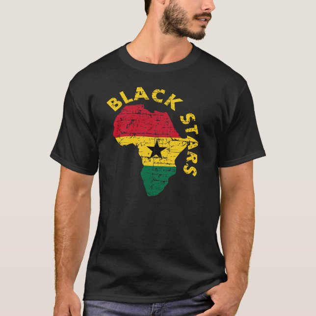 T-shirt Étoiles de noir du Ghana (Devant)