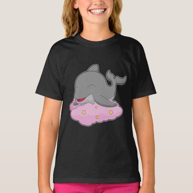 T-shirt Étoiles des nuages de dauphin (Devant)