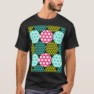 T-shirt Étoiles et cercles, motif pop multicolore.