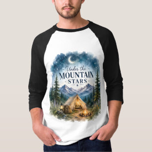 T-shirt Étoiles sous la montagne Nuit de camping en montag