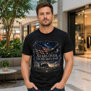 T-shirt Étoiles sur le cœur de l'Amérique USA 250