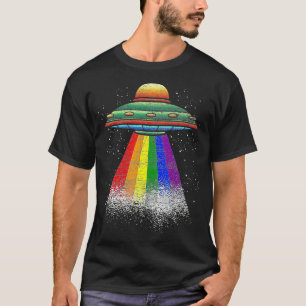 T-shirt Etraterrestrial Rainbow Flag UFO LGBT Pride Sci Fi