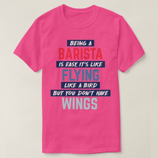T-shirt Etre barista est facile humoristique citation rétr (Design devant)