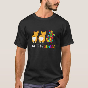 T-shirt Être différent Sensibilisation sur l'autisme Corgi