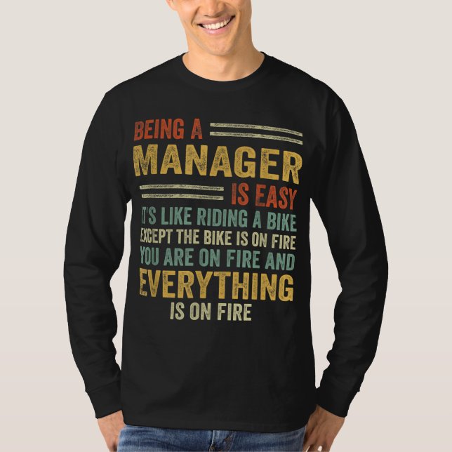 T-shirt Être directeur est facile c'est comme rouler à vél (Devant)