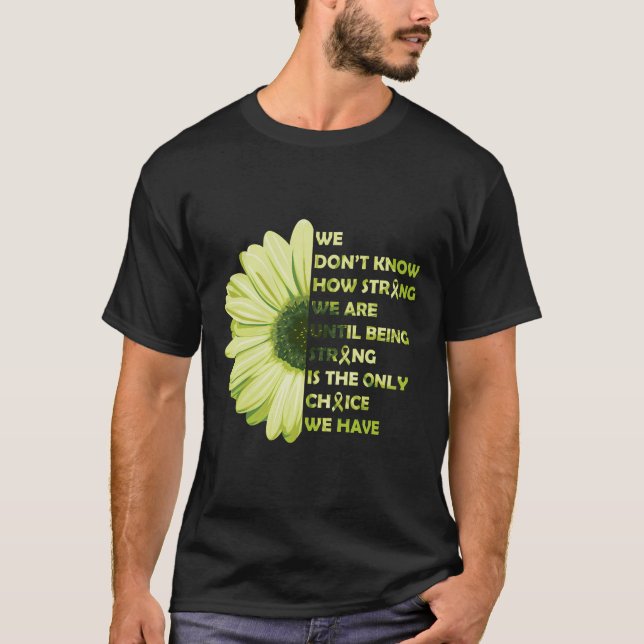 T-shirt Être forte Fleur verte non Hodgkin Lymphoma Awa (Devant)