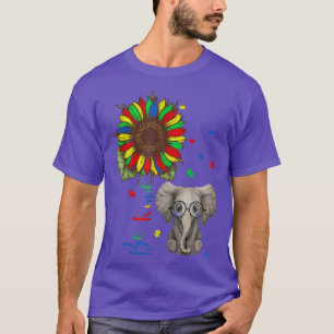 T-shirt Être genre Sunflower Elephant Puzzle Pièces Autism