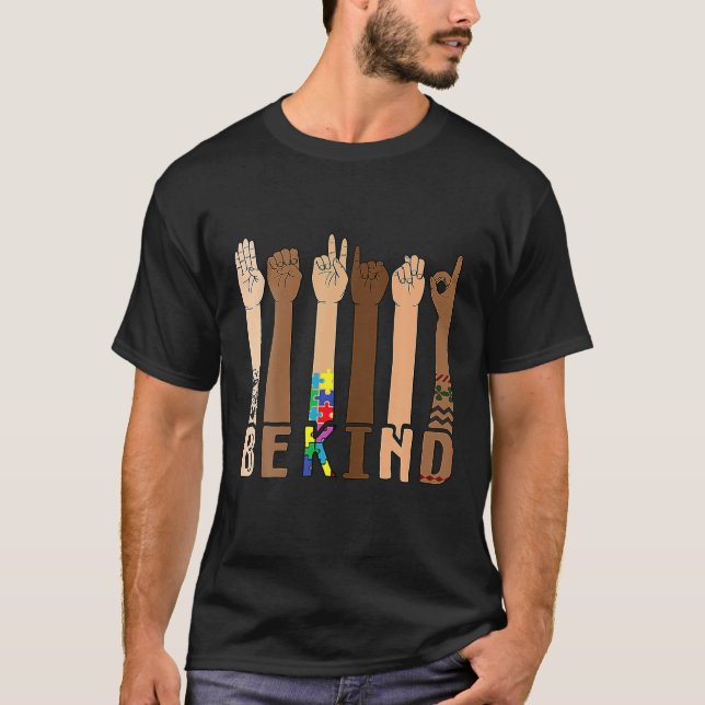 T-shirt Être gentil Signer Langue Main Taler Enseignants I (Devant)