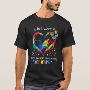 T-shirt Être nature Autisme Papillon Puzzle Infinité Coeur