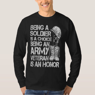 T-shirt Être soldat est un choix Raglan Baseball