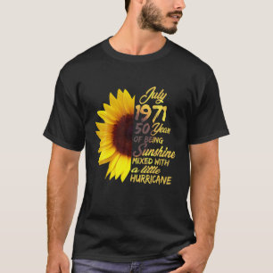T-shirt Être Sunshine 50E Cadeau Anniversaire Juillet 1971
