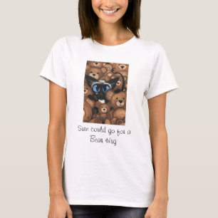 T-shirt Étreinte d'ours de nounours de chat siamois par