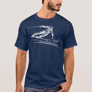 T-shirt Etreme Sports Ski Neige Ski Hiver Ski Descente Sla