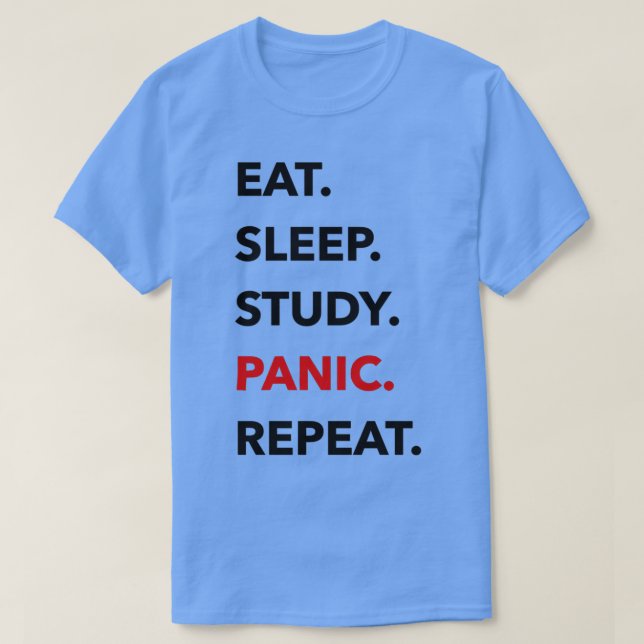 T-SHIRT ETUDE DE SOMMEIL DE MANGE PANIQUE RÉPÉTER (Design devant)
