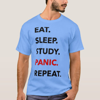T-SHIRT ETUDE DE SOMMEIL DE MANGE PANIQUE RÉPÉTER