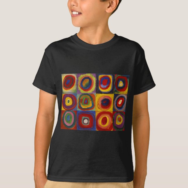 T-shirt Étude des couleurs des cercles Carré (Devant)