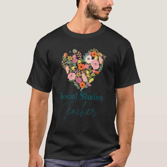T-shirt Études sociales Enseignant Vie Éducateur Fête des  (Devant)
