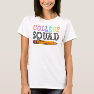 T-shirt Étudiant De L'Équipe Du Collège Retourner À L'Écol