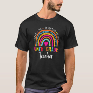 T-shirt Étudiant Enseignant De Neuvième Année Retourner À