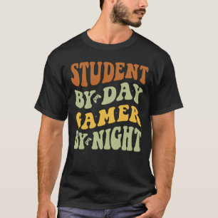 T-shirt Étudiant le jour, joueur la nuit, diplômé de jeu