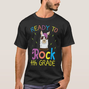 T-shirt Étudiant Llama Prêt À Rocher 4E Année Premier Jour