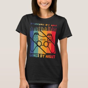 T-shirt Étudiant Par Jeu De Jour Par Mème De Nuit Pour Les