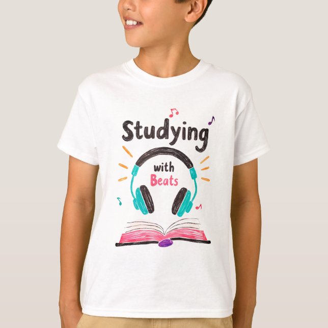 T-shirt Étudier avec des Beats - Etude sur les casques T-s (Devant)
